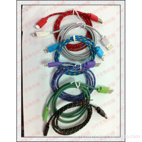mobile phone braided usb data cable